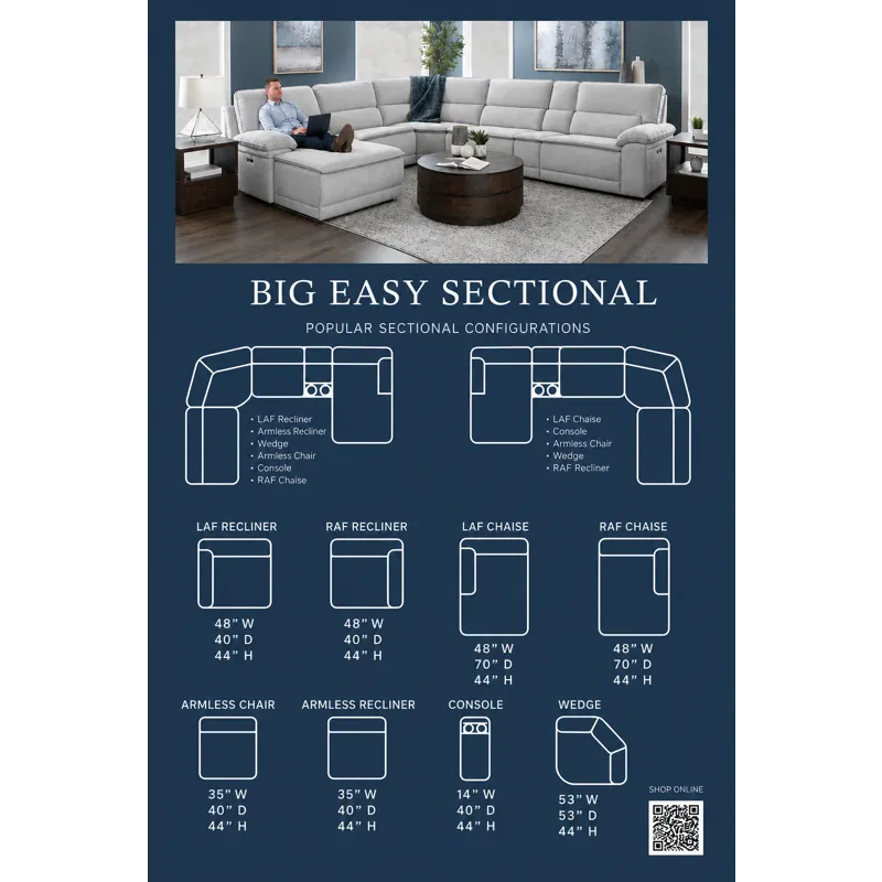Big Easy 5 Piece Sectional (Reversed)