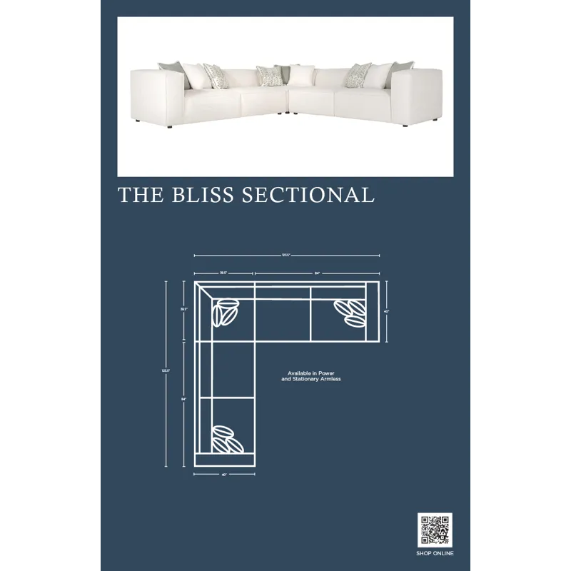 Bliss 4 PC Fabric Power Motion Sectional