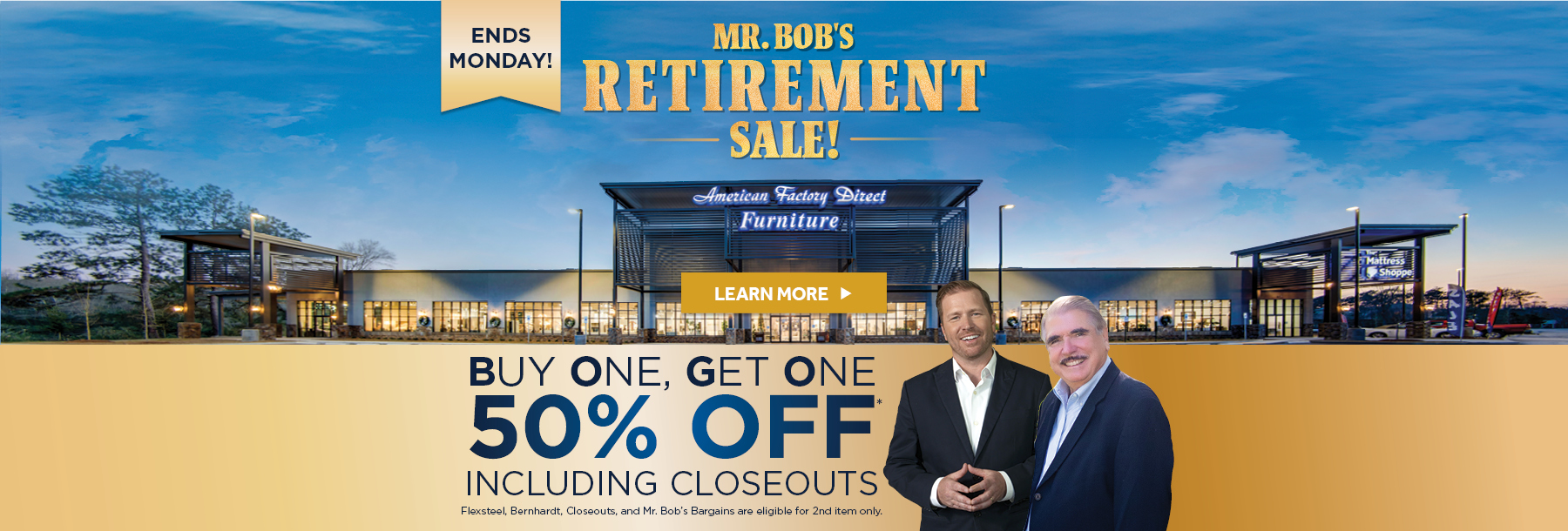 Retirement Sale Ends Monday