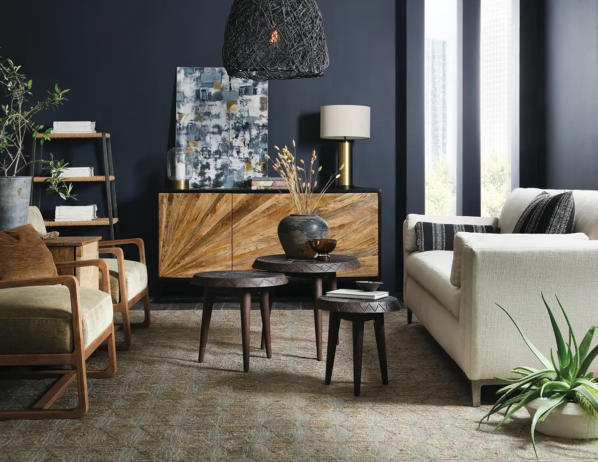 Styled living room scene
