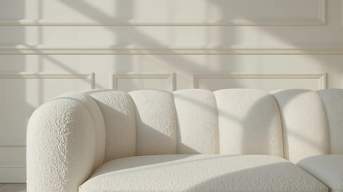 Close-up of white sofs