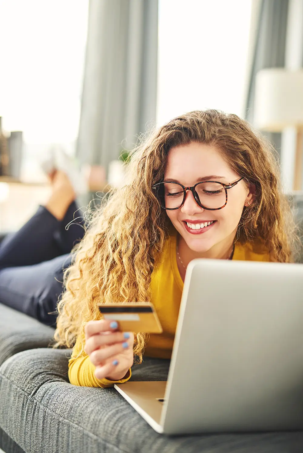 Woman placing an online order
