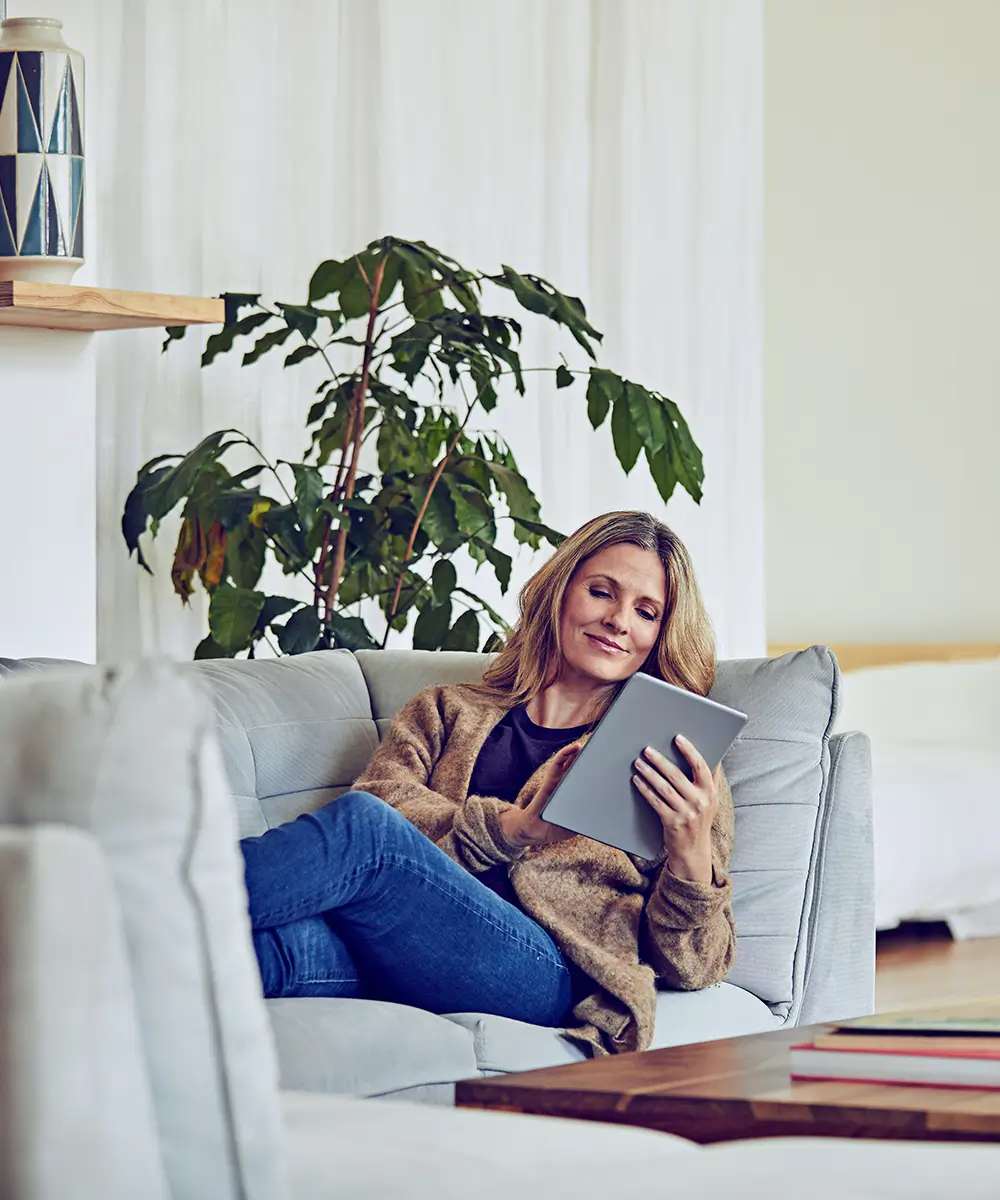 Woman using a tablet
