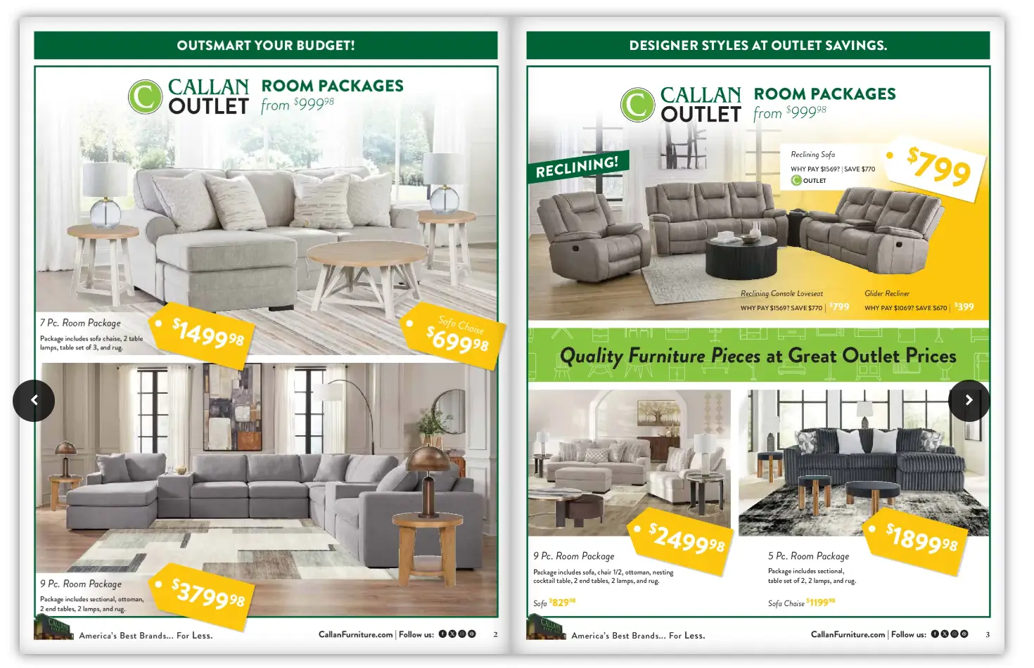 Preview of the Callan Outlet digital catalog