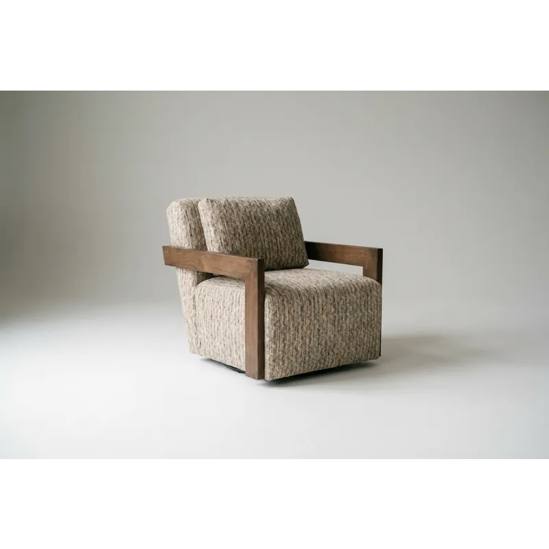 Cabell Exposed Wood Swivel Chair