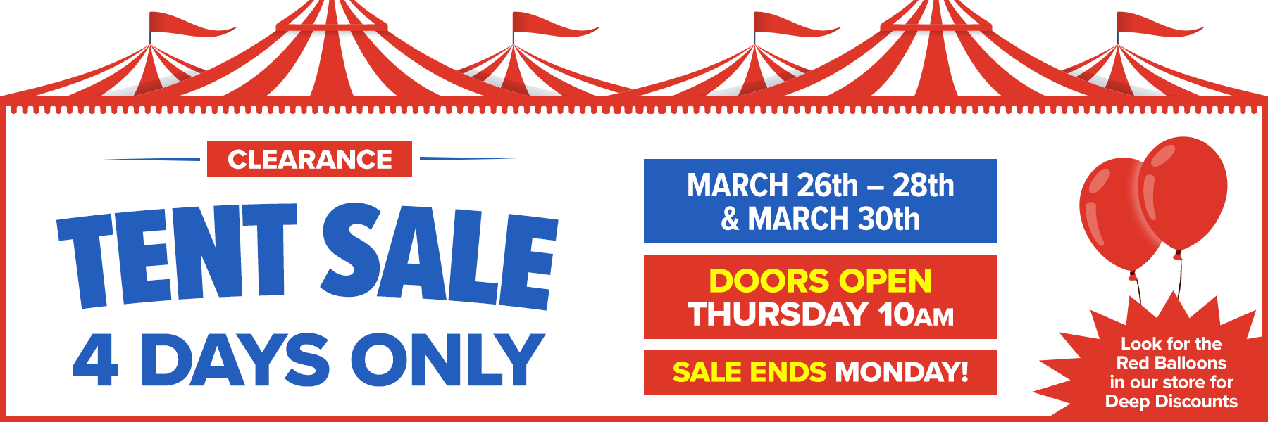 Clearance Tent Event 