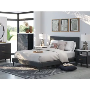 Cadmori King Upholstered Bed with Roll Slats