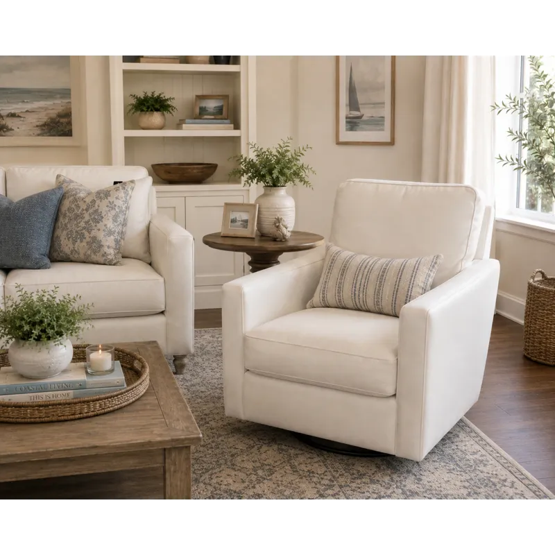 Leather Swivel Chair, Floor Model
