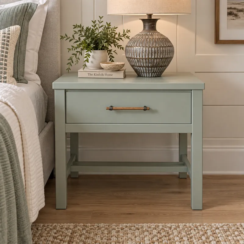 Bedside Table 1 Drawer, Sage