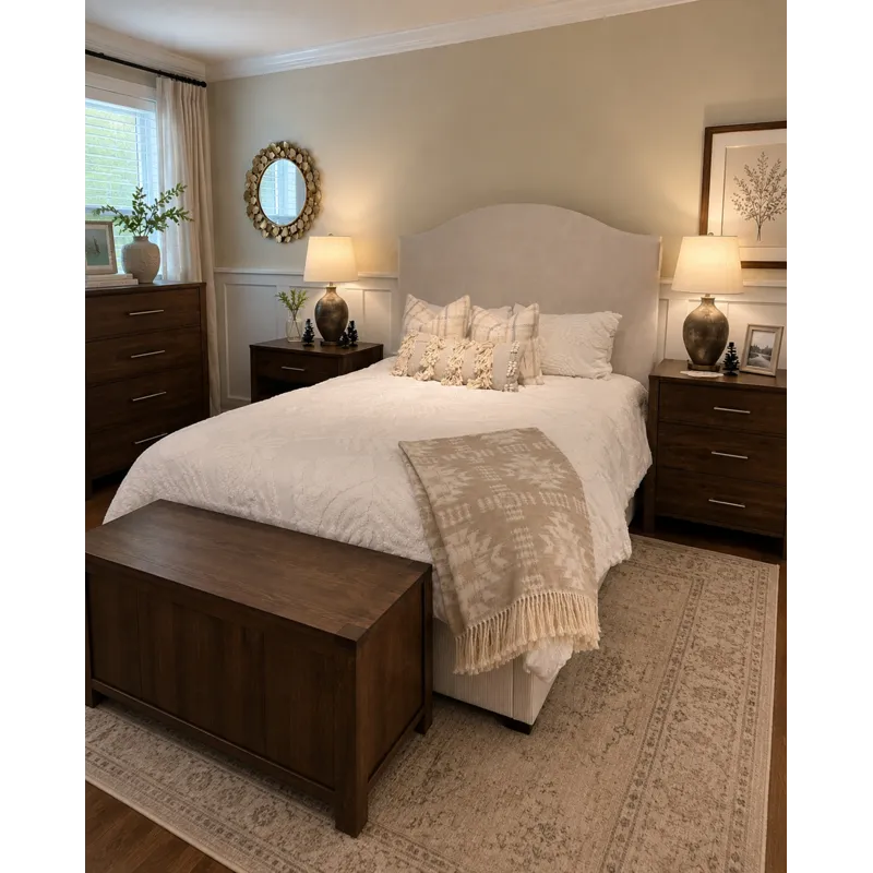 Complete Queen Bed, Crosby Linen