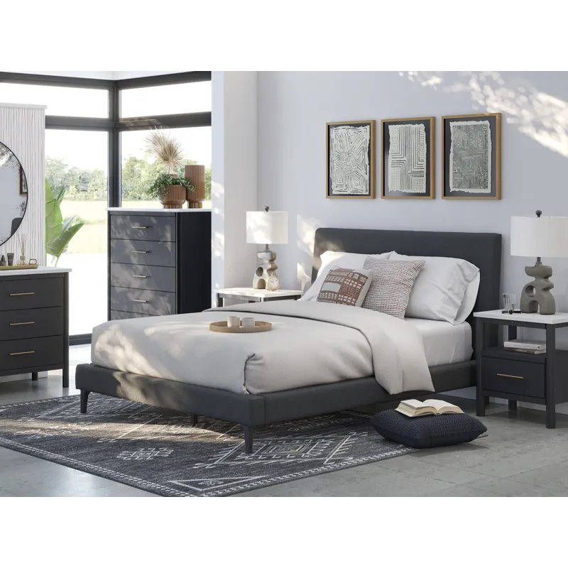 Cadmori Upholstered Bed with Roll Slats