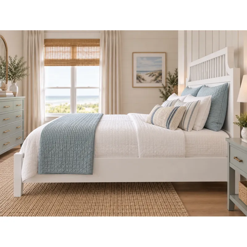 Queen Garden Headboard, Cottage Whi