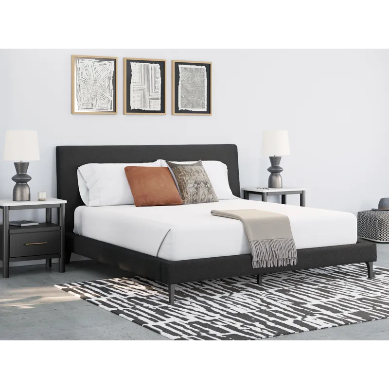 Cadmori King Upholstered Bed with Roll Slats
