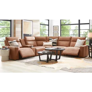 Huntington 6 PC Sectional- Saddle