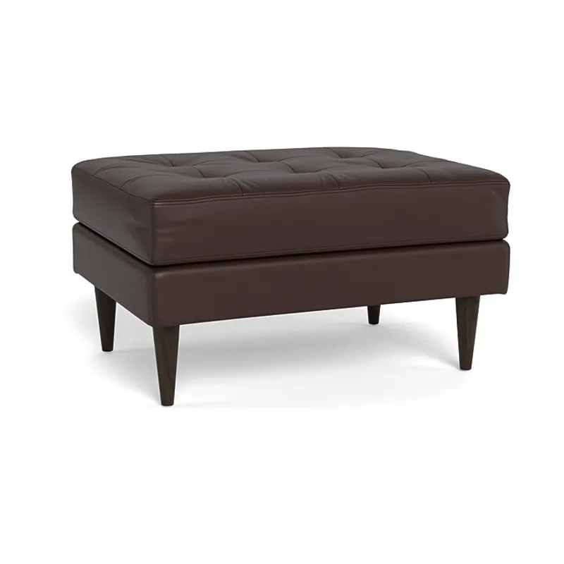 LEATHER WALLACE OTTOMAN