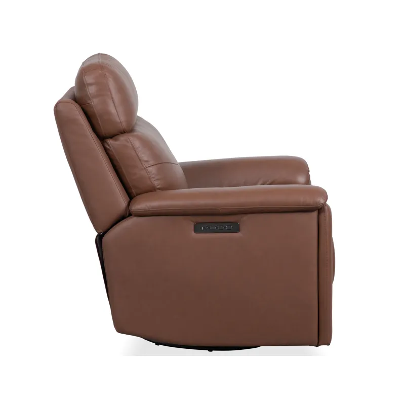 Refined Perfect Match Power Swivel Gliding Recliner with Power Headrest &amp; Lumbar