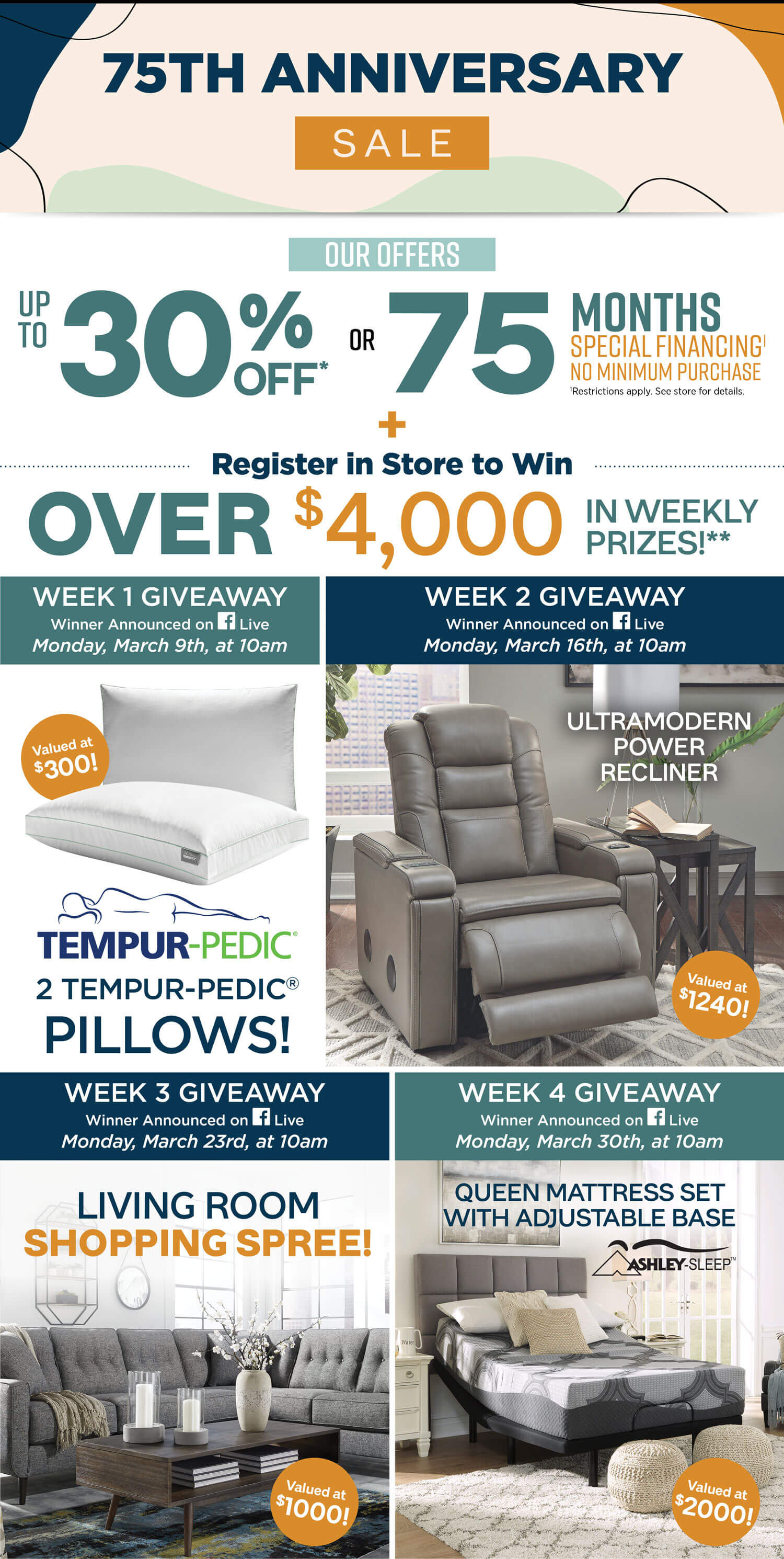 Ashley Homestore 75th Anniversary The Furniture Mall