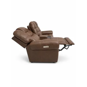 Dakota Triple Power Reclining Console Loveseat