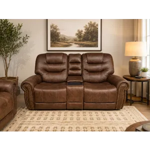 Dakota Triple Power Reclining Console Loveseat