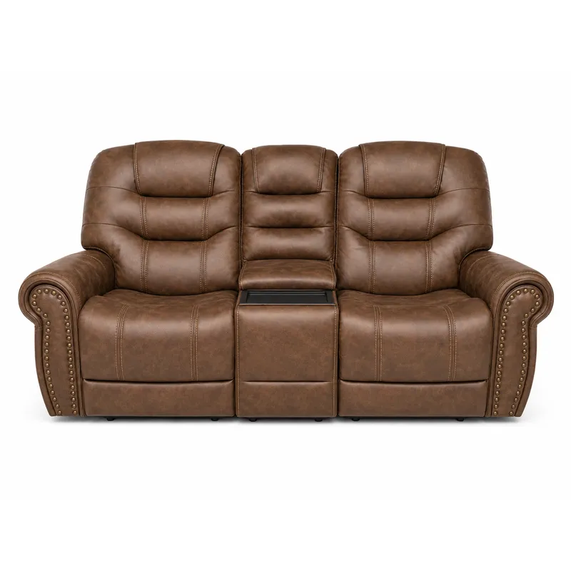 Dakota Triple Power Reclining Console Loveseat