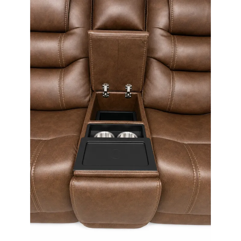 Dakota Triple Power Reclining Console Loveseat