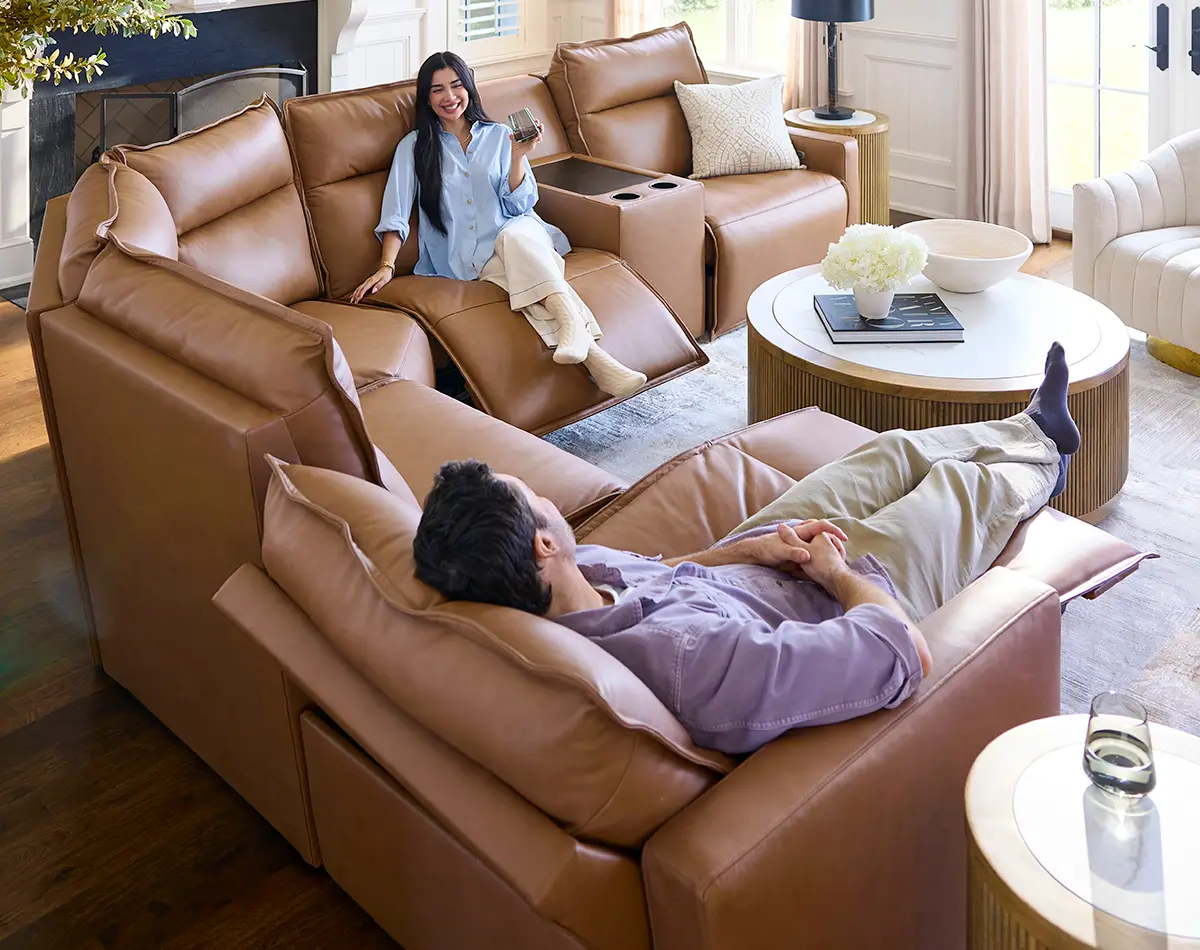 Couple in a living room relaxing