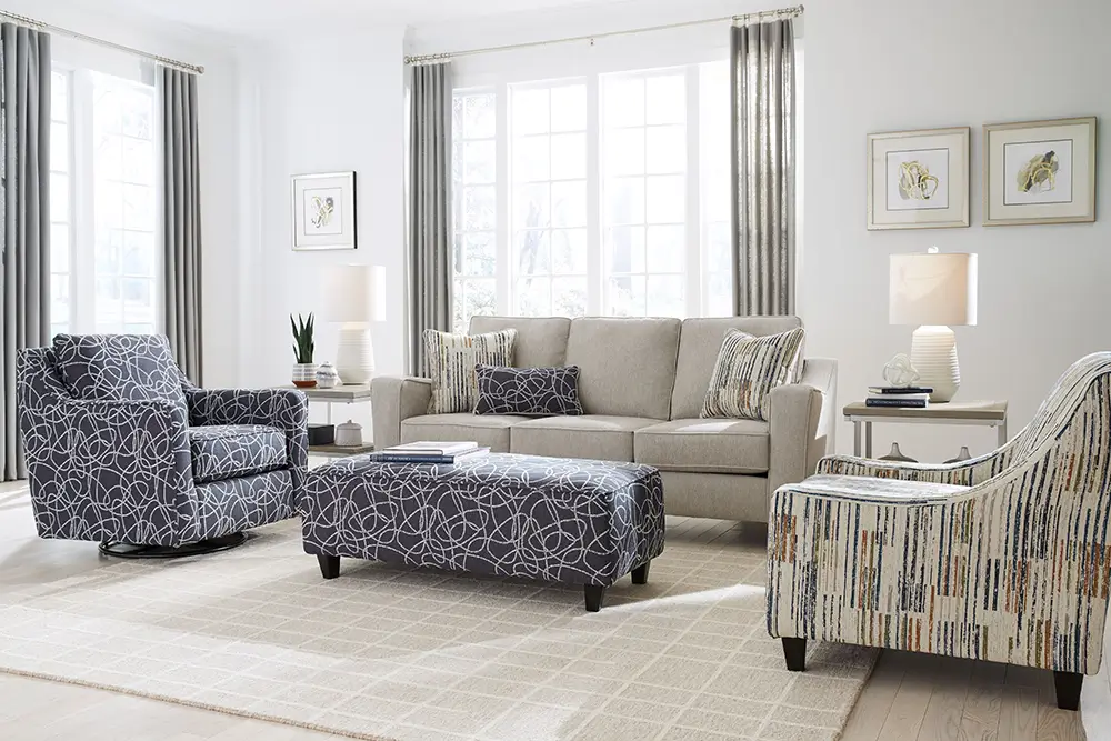 Sofa and chairs in living room