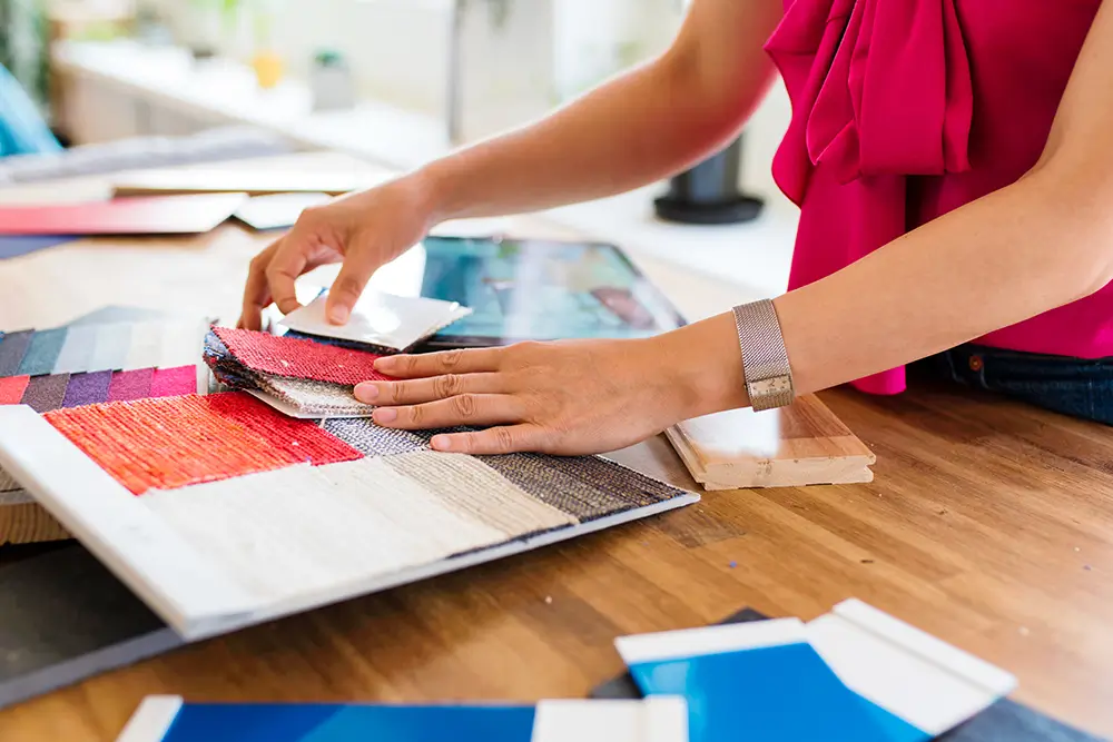 Custom furniture fabric samples and materials