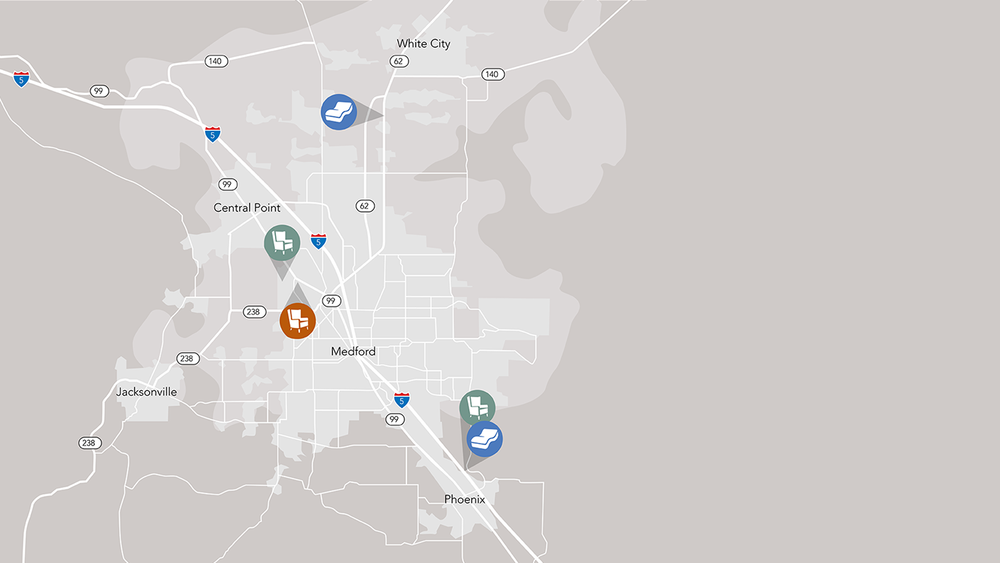 Map of Garrison's locations