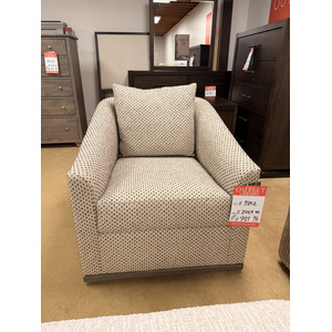 Patterned Upholstered Swivel Chair