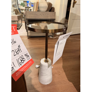 Marble and Gold Round Drink Table