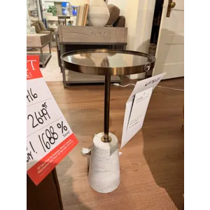 Marble and Gold Round Drink Table