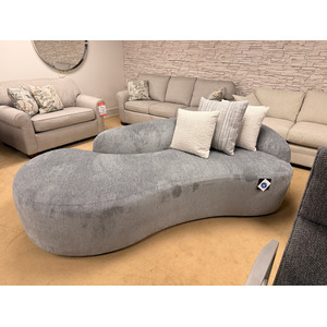 Contemporary Gray Curvy Chaise Lounge