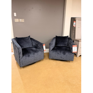 Modern Navy Blue Swivel Chairs - 2 Available - Sold Separately