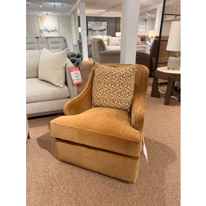 Brassy Yellow Velvet Swivel Chair