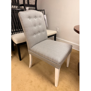 Tufted Gray Upholstered and White Dining Chairs - 2 Available - Sold Separately