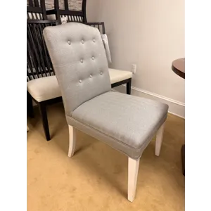 Tufted Gray Upholstered and White Dining Chairs - 2 Available - Sold Separately
