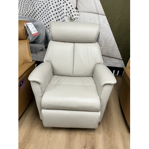 Large Grey Leather Power Swivel Glider Recliner