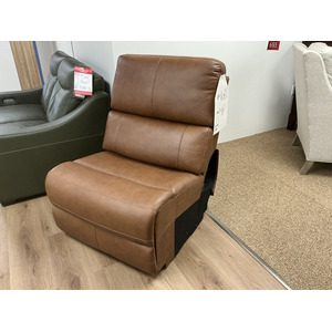 Caramel Leather Armless Sectional Piece