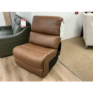 Caramel Leather Armless Sectional Piece