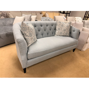 Light Blue Tufted Settee