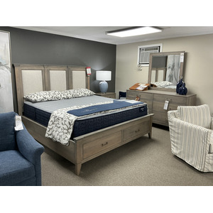 Modern Farmhouse King Bed, Nightstand, Mirror & Dresser