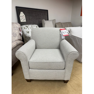Transitional Grey Patterned Stationary Chair