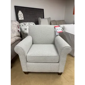 Transitional Grey Patterned Stationary Chair