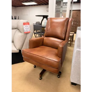 Camel Leather Swivel Office Chair
