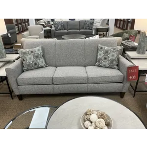 Transitional Tight Back Grey Sofa