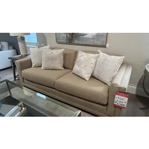 BEIGE SOFA W/4 PILLOWS