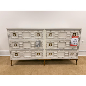 Eclectic Cream/Gold 6 Drawer Dresser