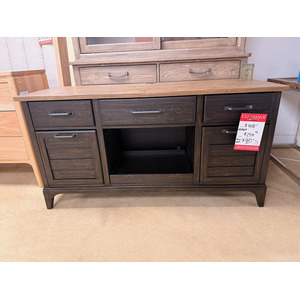 Rustic Dark Wood Media Cabinet