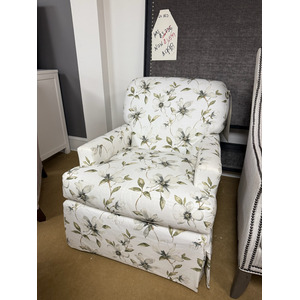 Green Floral Tight Back Chair